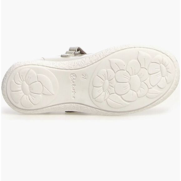 New Naturino Pavia Mary Jane's Flat kids girls light gray white size 34 USA 2.5 - Picture 4 of 5